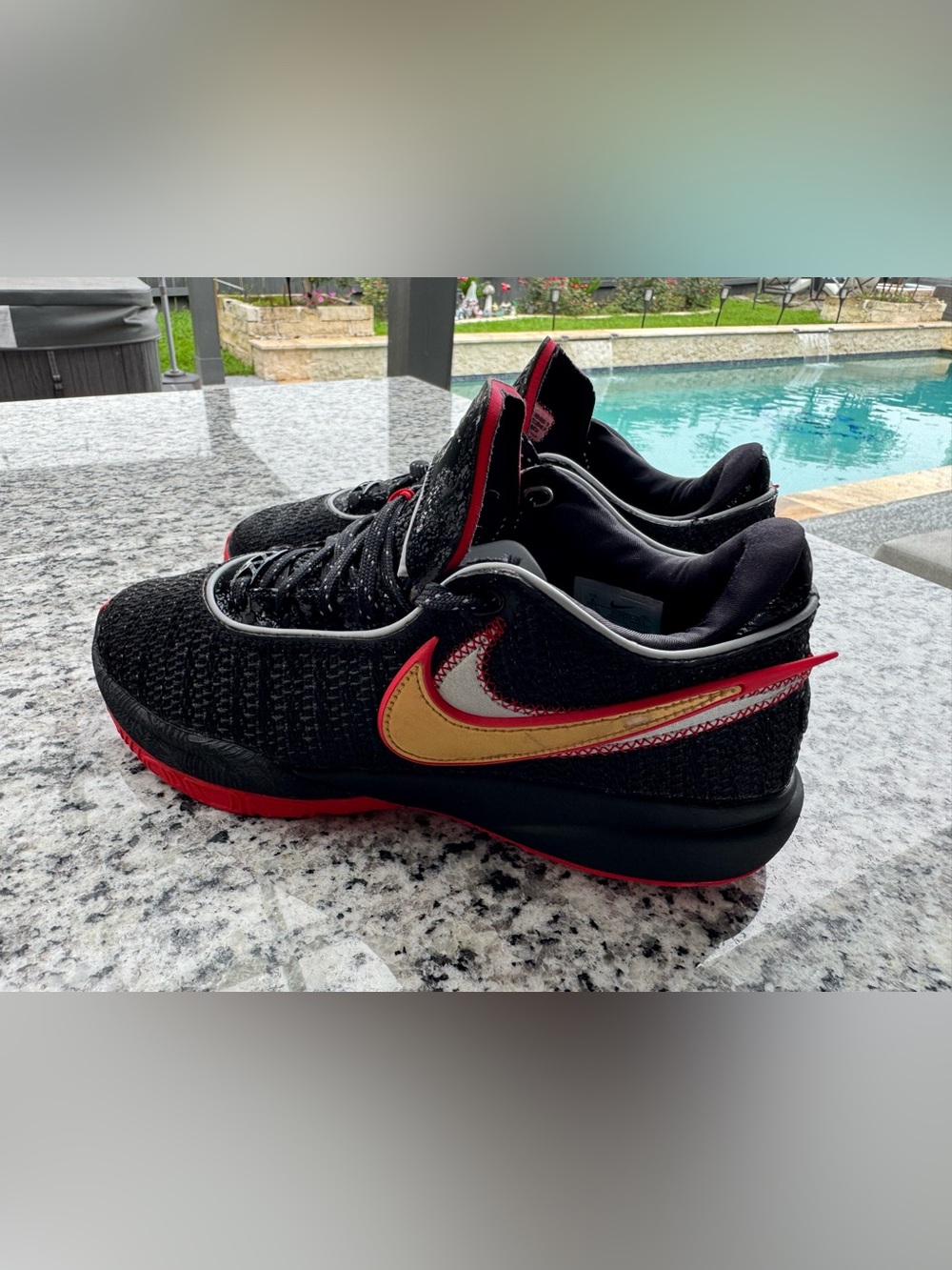 Nike LeBron 20 Trinity Men’s Basketball Sneaker Black Red Gold DJ5423-001